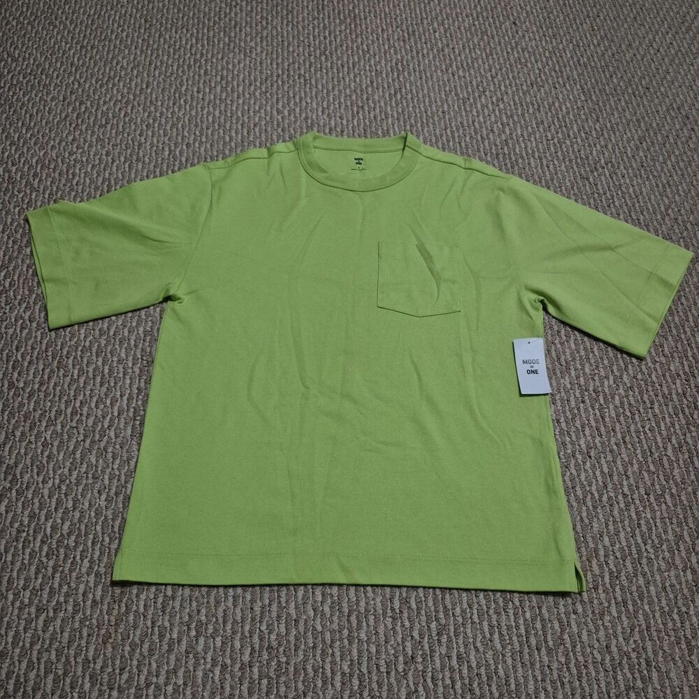 Mode of One Men's Relaxed-Fit Pocket T-Shirt Green Acid Green NWT MRSP $34.50